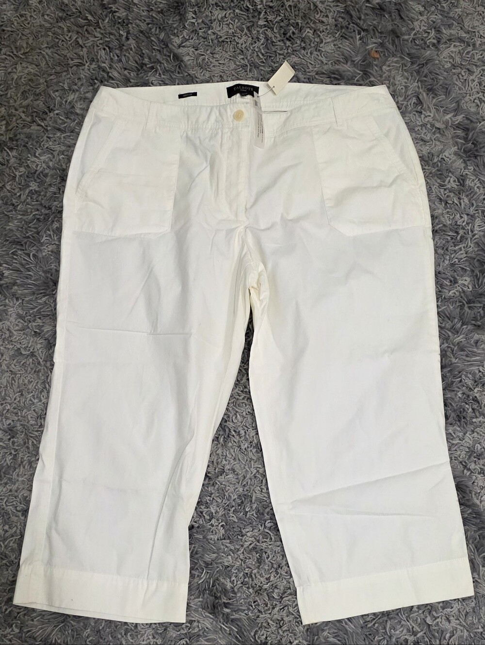NWT Talbots Woman Heritage Capri Pants White Plus Size 16W Comfort Fit $89.50